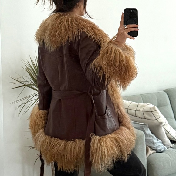 Vintage Afghan Real Mongolian Fur & Real Leather. Charlotte Simone Style - Picture 9 of 9